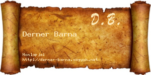 Derner Barna névjegykártya